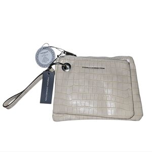 French Connection Faux Croc Wristlet - Cream, NWT!!!